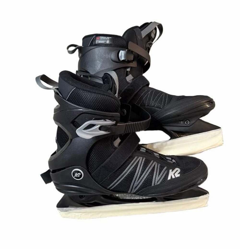 K2 F.I.T. Ice Pro Men’s Ice Skates Size 10 Black Gray Thinsulate Recreational